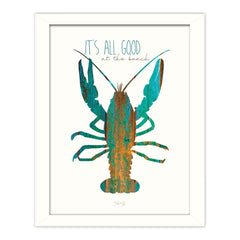 Its All Good at the Beach White Framed Print Wall Art - Homeroots