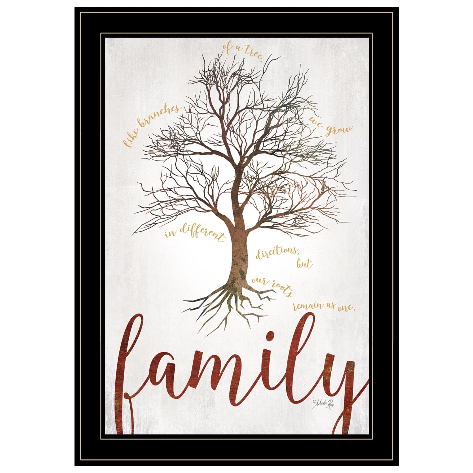Family Tree 2 Black Framed Print Wall Art - Homeroots