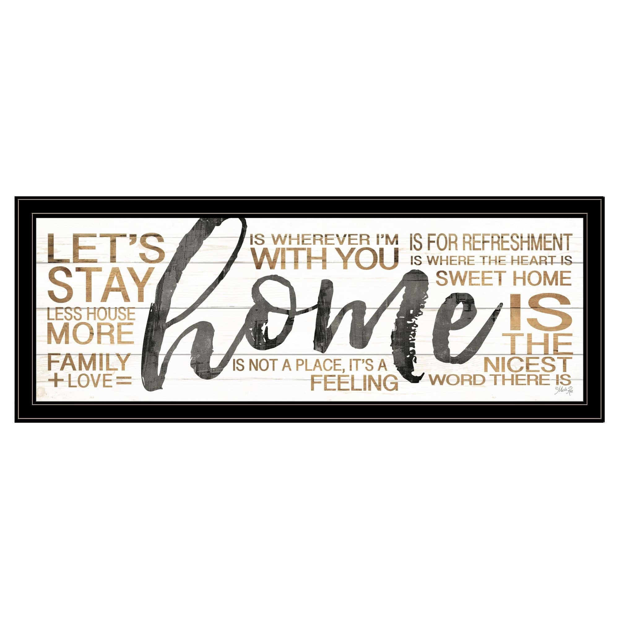 Home 4 Black Framed Print Wall Art - Homeroots