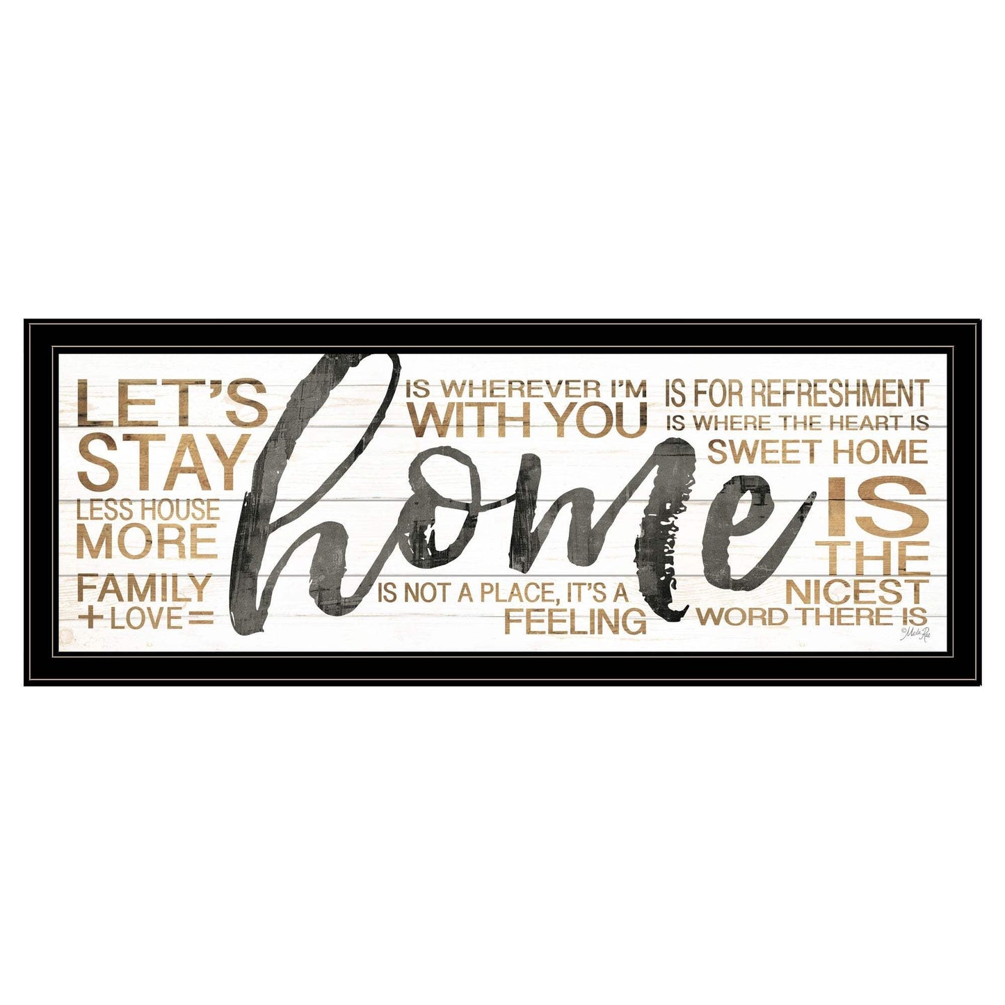 Home 4 Black Framed Print Wall Art - Homeroots - Flyclothing LLC