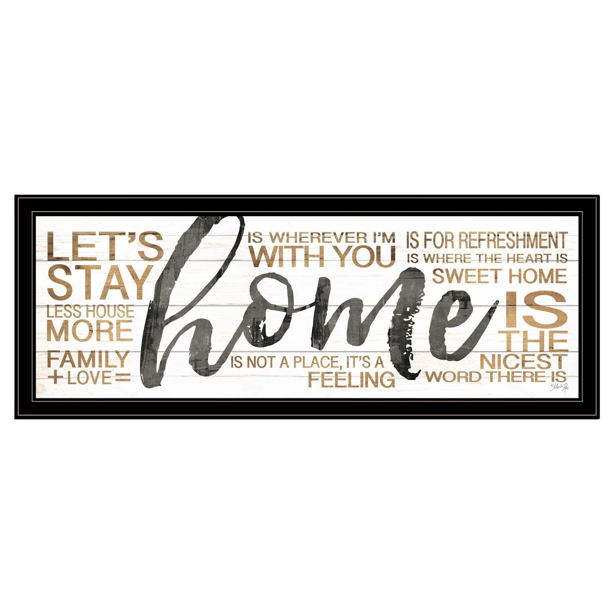 Home 4 Black Framed Print Wall Art - Homeroots - Flyclothing LLC