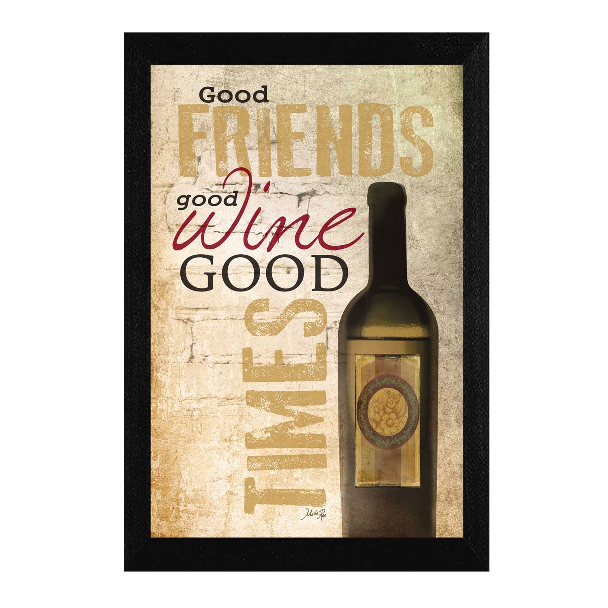 Good Wine 1 Black Framed Print Wall Art - Homeroots
