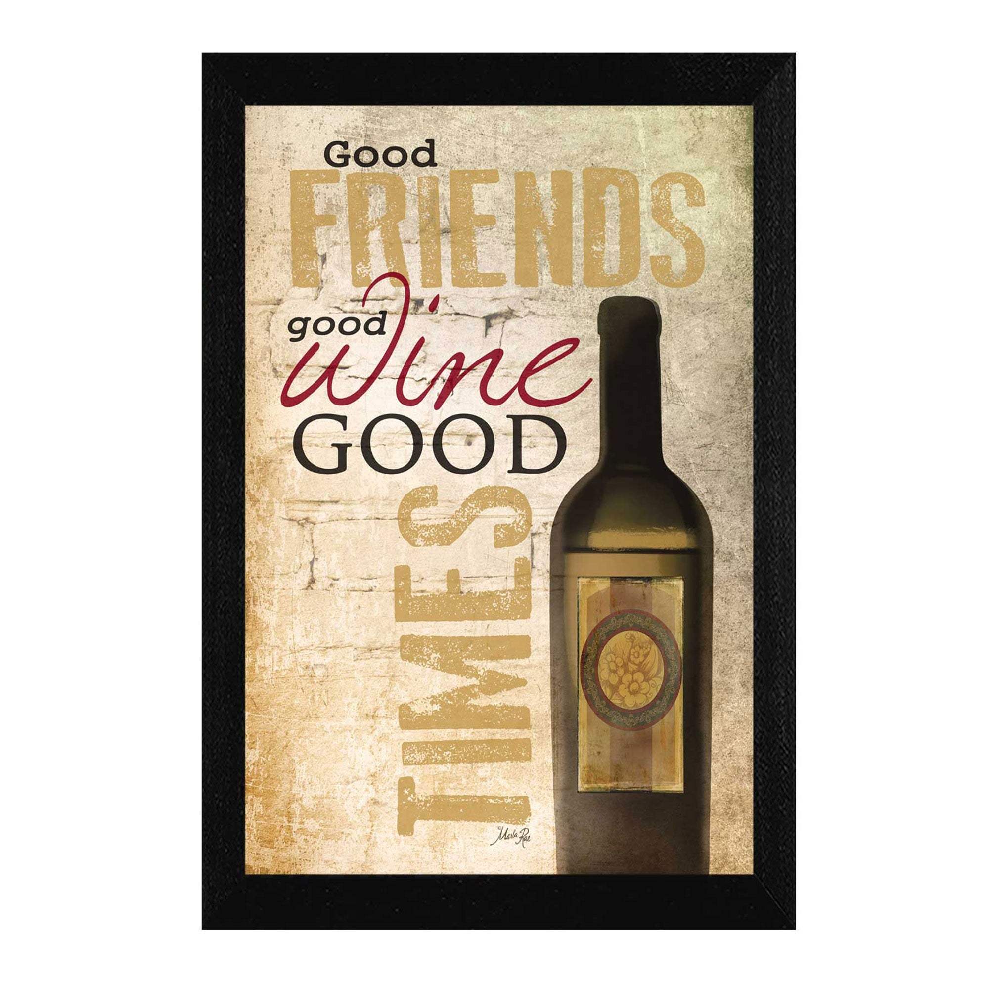 Good Wine 1 Black Framed Print Wall Art - Homeroots - Flyclothing LLC