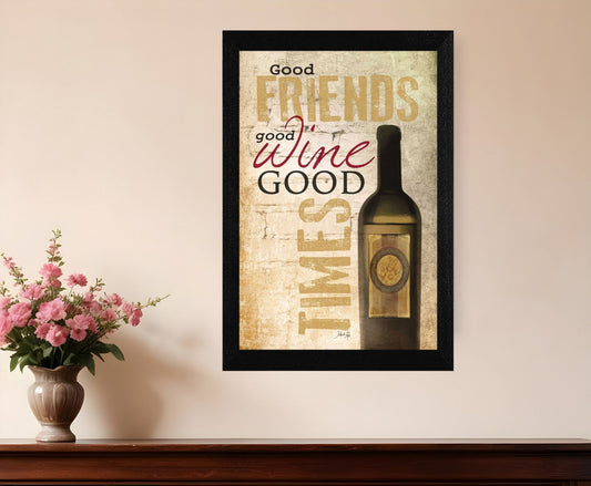 Good Wine 1 Black Framed Print Wall Art - Homeroots