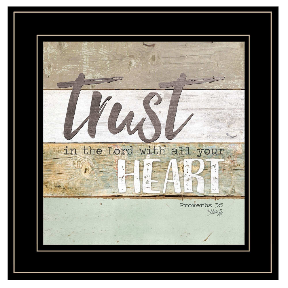 Trust in the Lord 2 Black Framed Print Wall Art - Homeroots - Flyclothing LLC