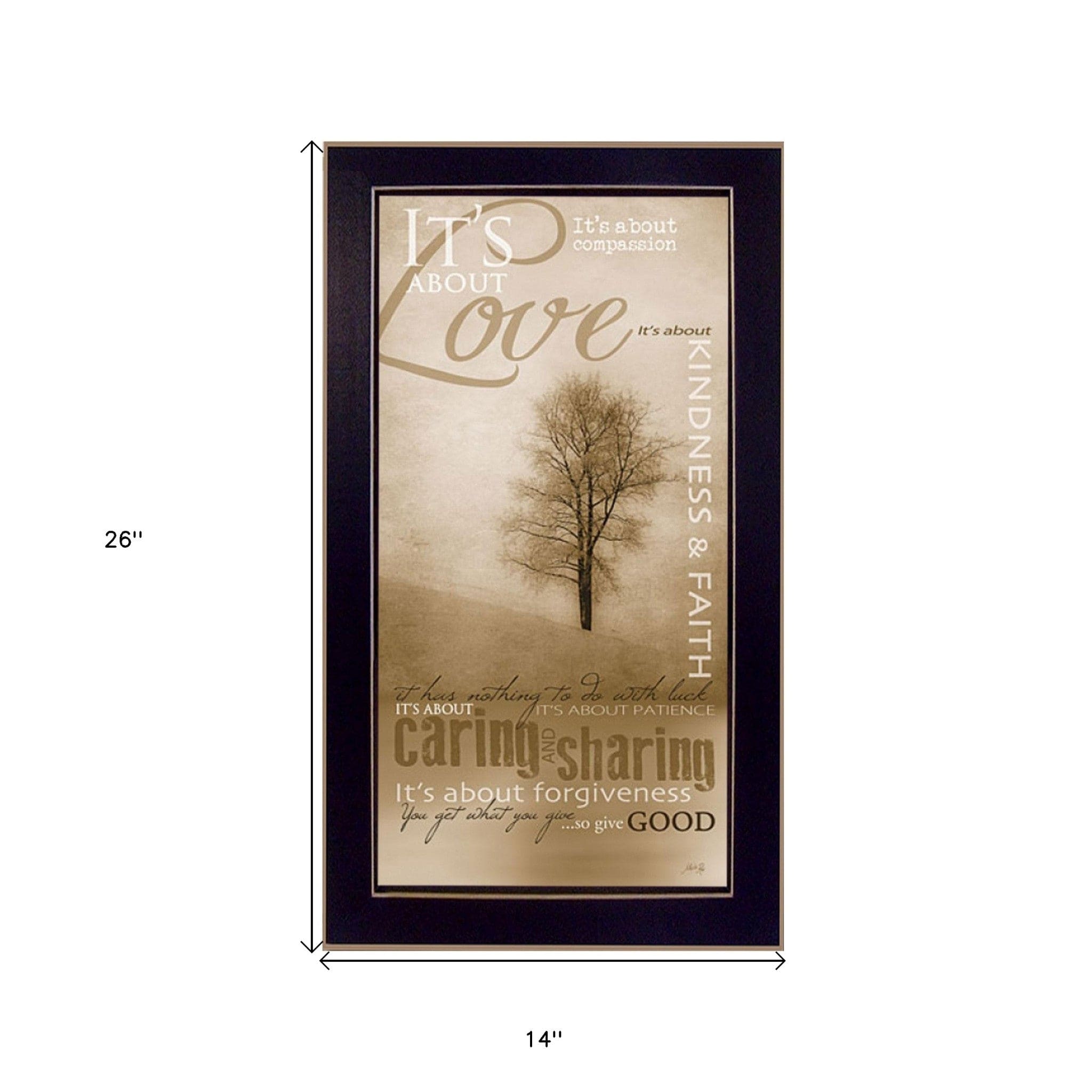 Its About Love 3 Black Framed Print Wall Art - Homeroots