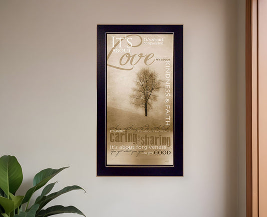 Its About Love 3 Black Framed Print Wall Art - Homeroots
