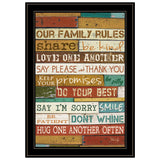 Our Family Rules 7 Black Framed Print Wall Art - Homeroots