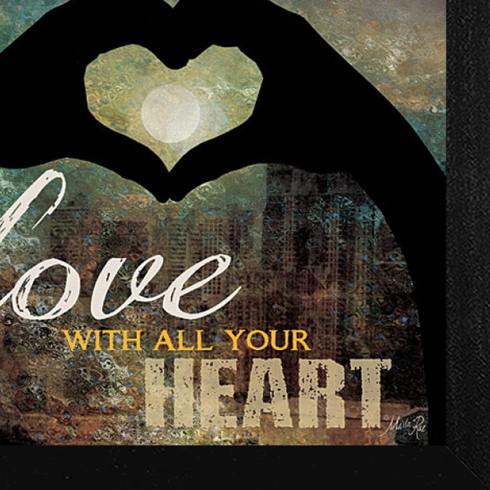 Love with all Your Heart 2 Black Framed Print Wall Art - Homeroots