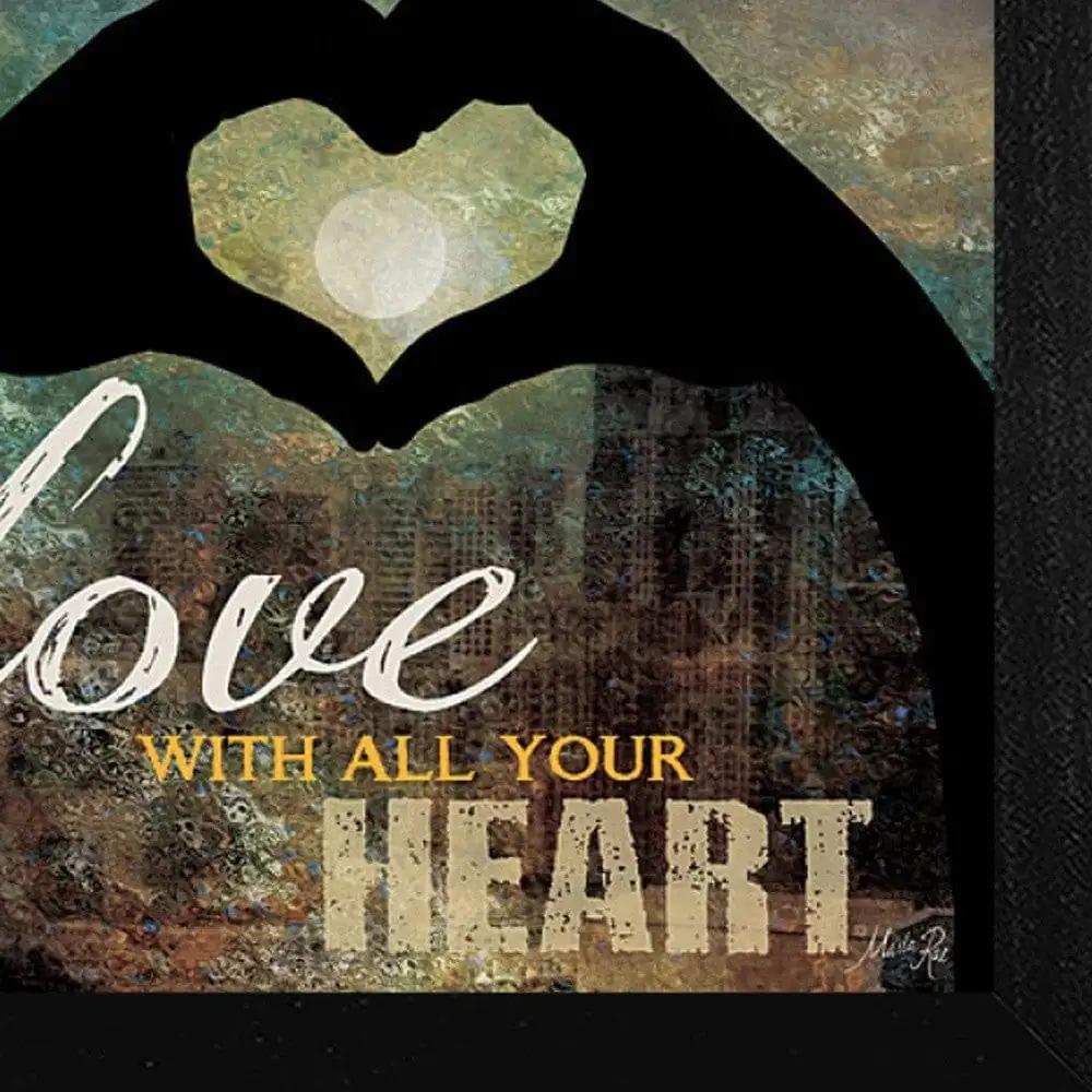 Love with all Your Heart 2 Black Framed Print Wall Art - Homeroots - Flyclothing LLC