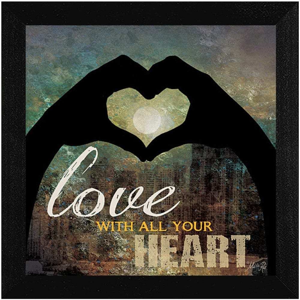 Love with all Your Heart 2 Black Framed Print Wall Art - Homeroots - Flyclothing LLC