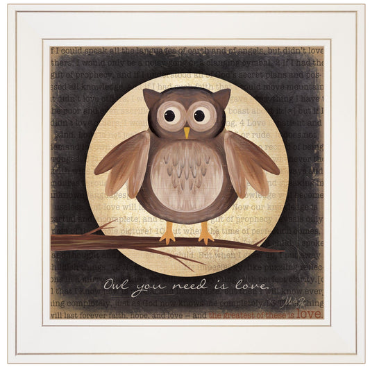 Owl You Need is Love 1 White Framed Print Wall Art - Homeroots