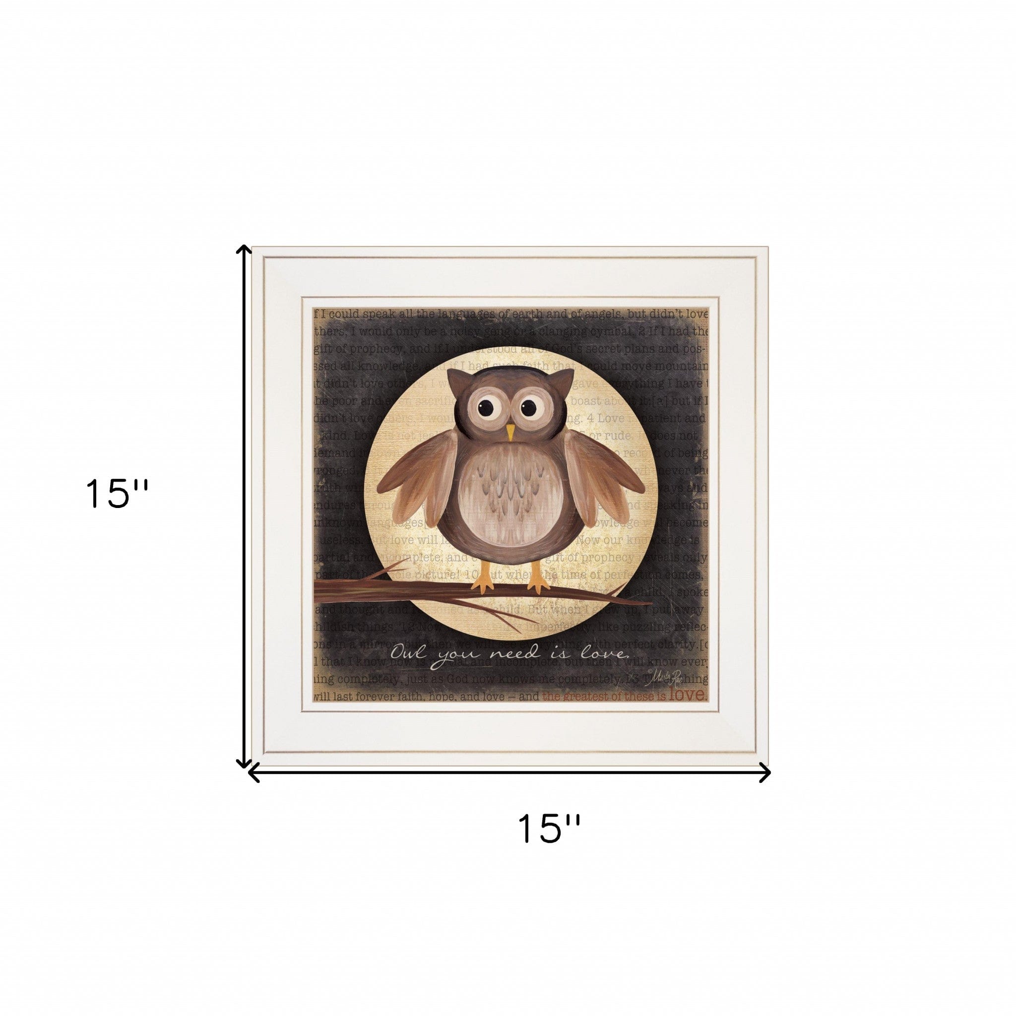 Owl You Need is Love 1 White Framed Print Wall Art - Homeroots