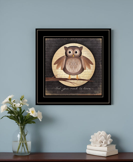 Owl You Need is Love 2 Black Framed Print Wall Art - Homeroots