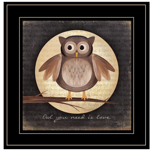 Owl You Need is Love 2 Black Framed Print Wall Art - Homeroots