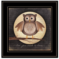 Owl You Need is Love 2 Black Framed Print Wall Art - Homeroots