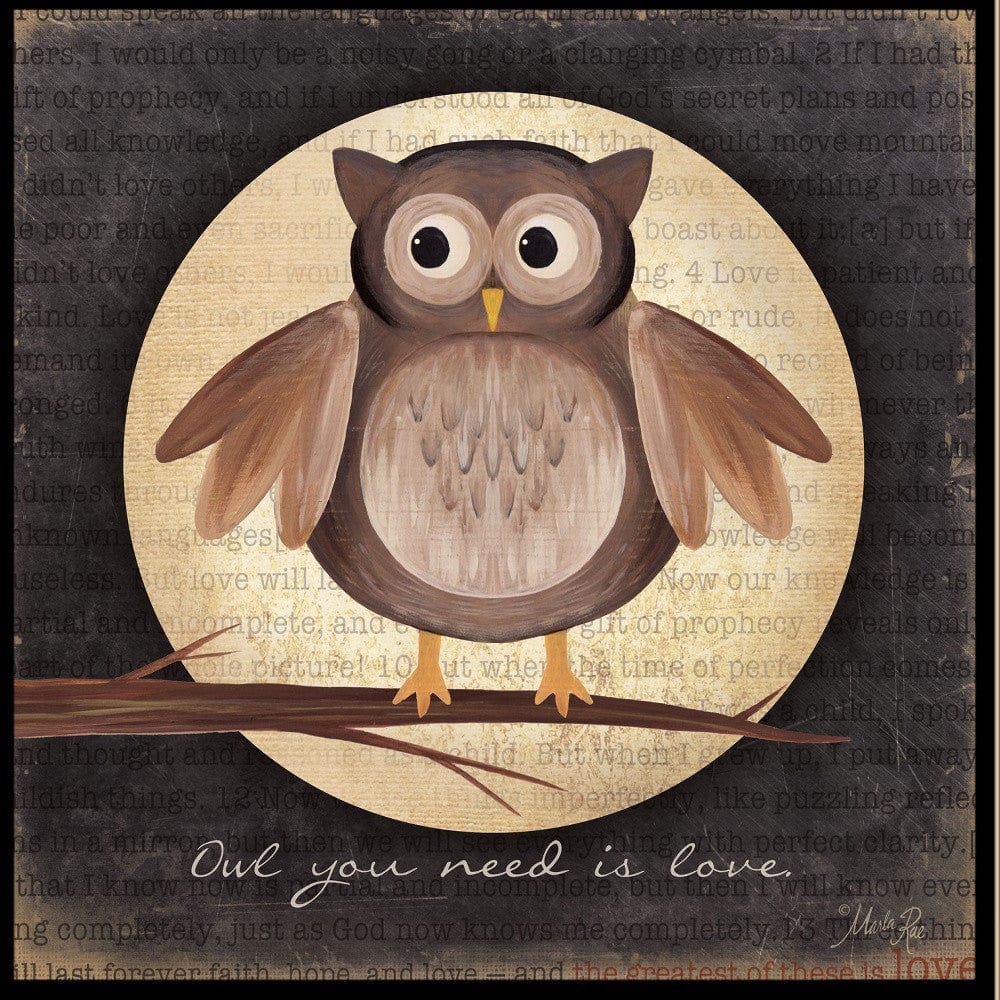 Owl You Need is Love 2 Black Framed Print Wall Art - Homeroots