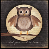 Owl You Need is Love 2 Black Framed Print Wall Art - Homeroots