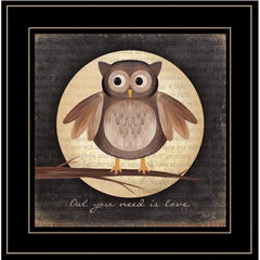 Owl You Need is Love 2 Black Framed Print Wall Art - Homeroots