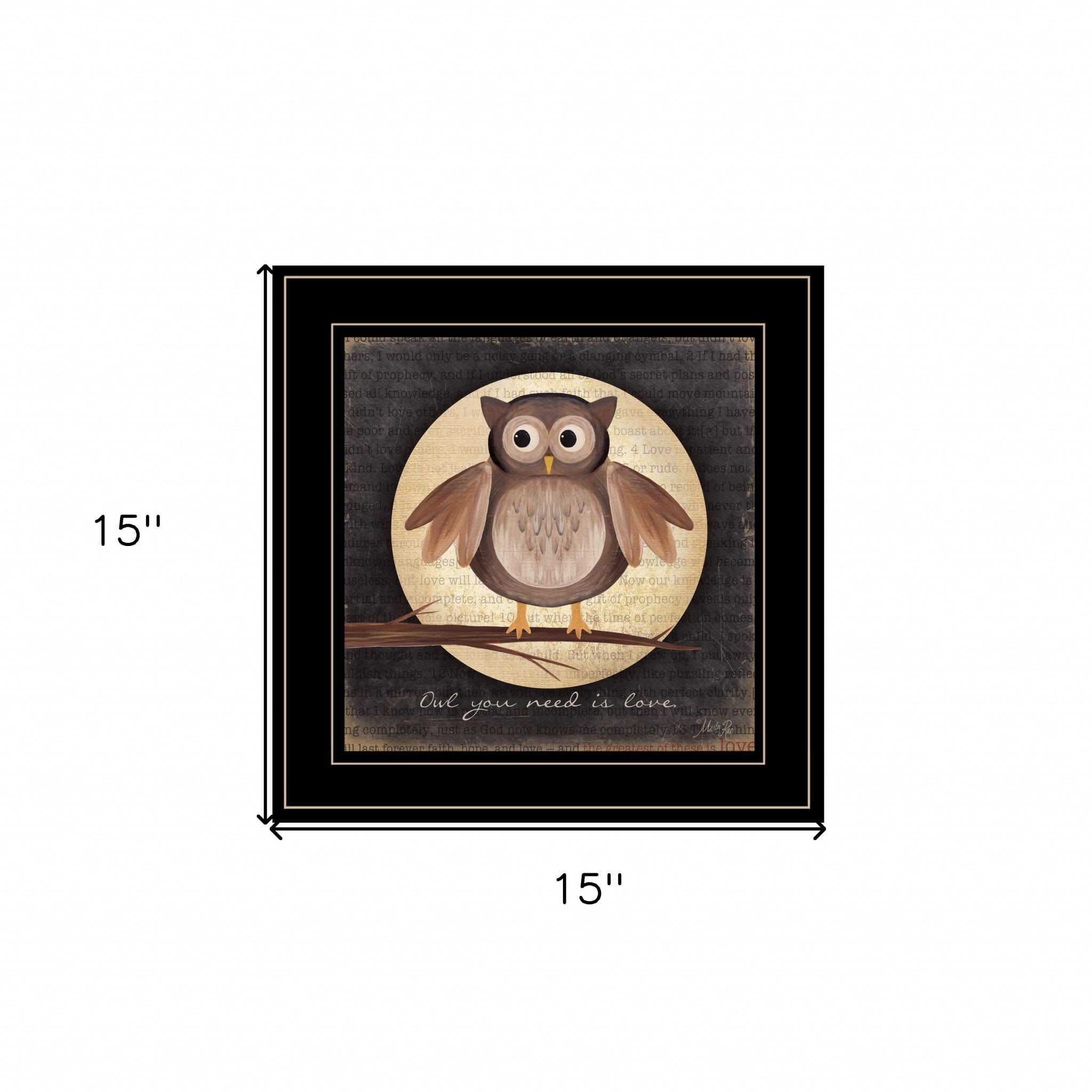 Owl You Need is Love 2 Black Framed Print Wall Art - Homeroots