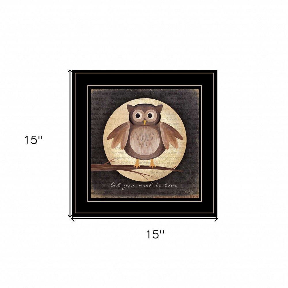 Owl You Need is Love 2 Black Framed Print Wall Art - Homeroots - Flyclothing LLC