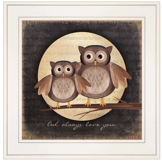 Owl Always Love and Need You 1 White Framed Print Wall Art - Homeroots - Flyclothing LLC