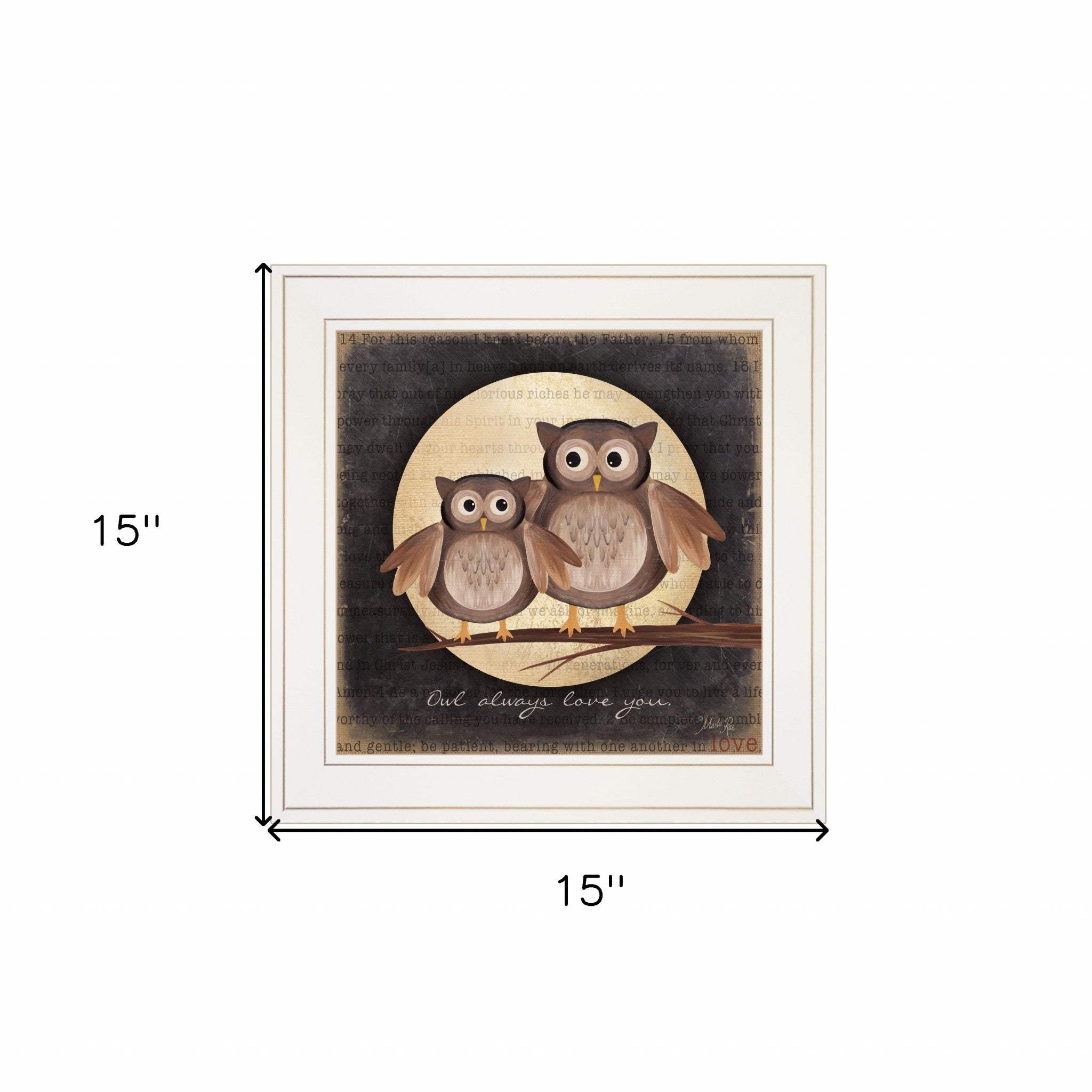 Owl Always Love and Need You 1 White Framed Print Wall Art - Homeroots - Flyclothing LLC
