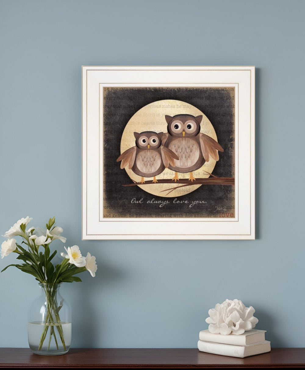Owl Always Love and Need You 1 White Framed Print Wall Art - Homeroots
