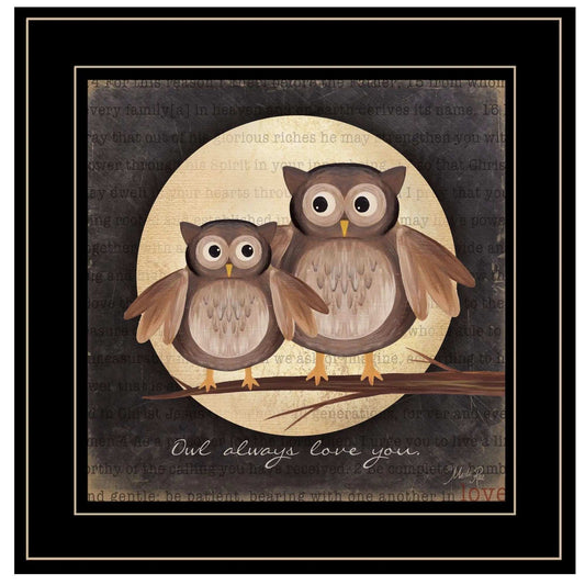 Owl Always Love and Need You 2 Black Framed Print Wall Art - Homeroots - Flyclothing LLC