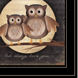 Owl Always Love and Need You 2 Black Framed Print Wall Art - Homeroots