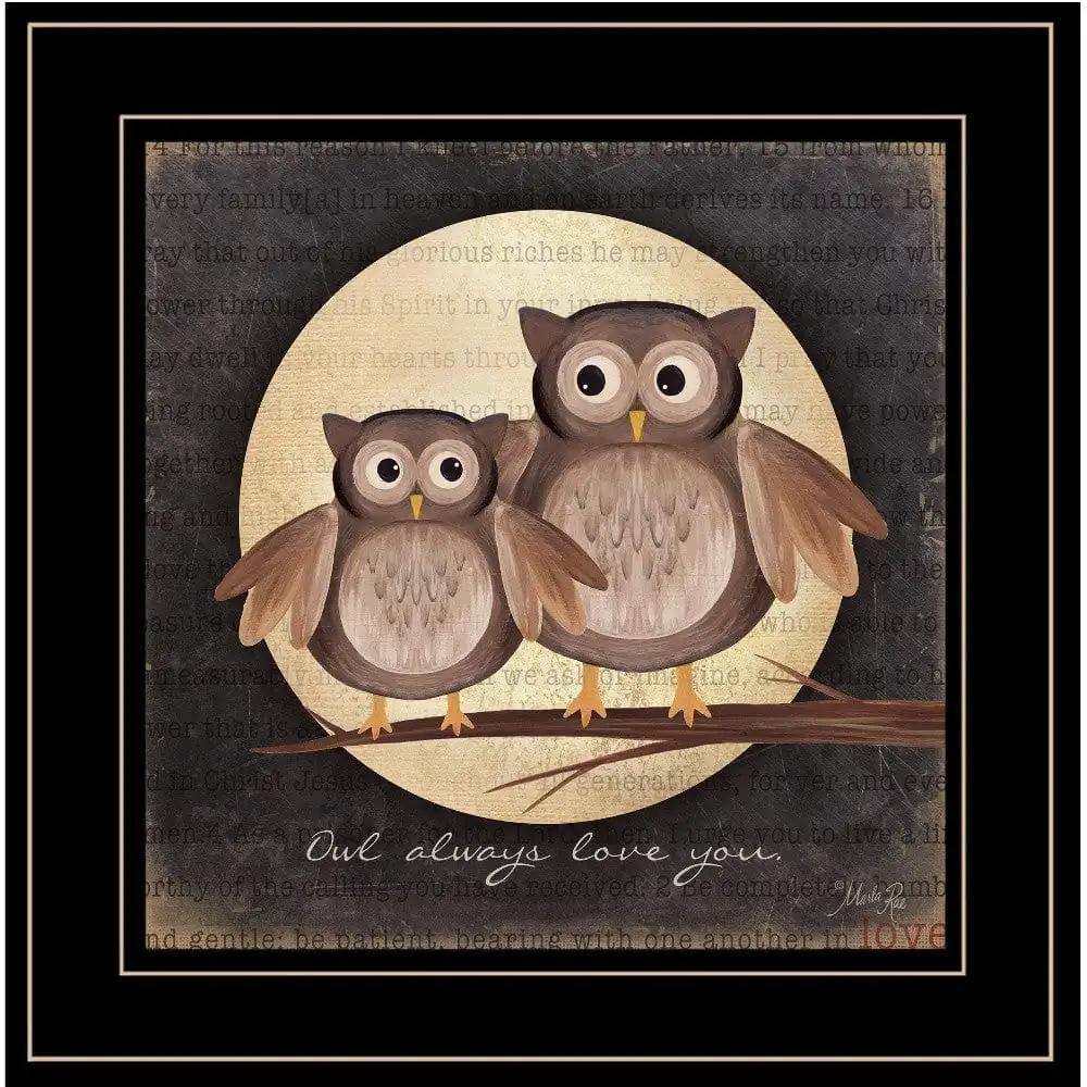Owl Always Love and Need You 2 Black Framed Print Wall Art - Homeroots - Flyclothing LLC