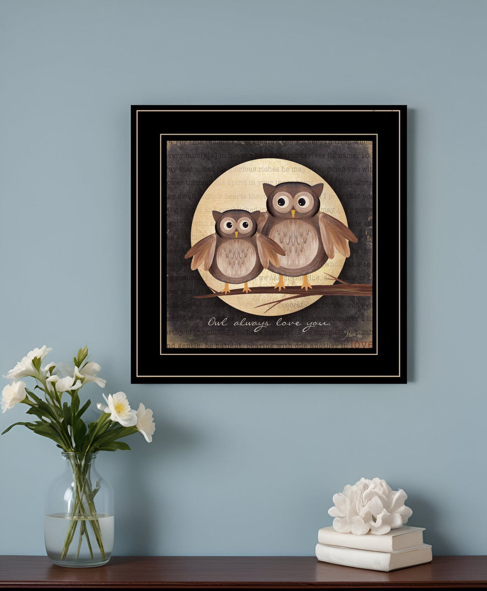 Owl Always Love and Need You 2 Black Framed Print Wall Art - Homeroots