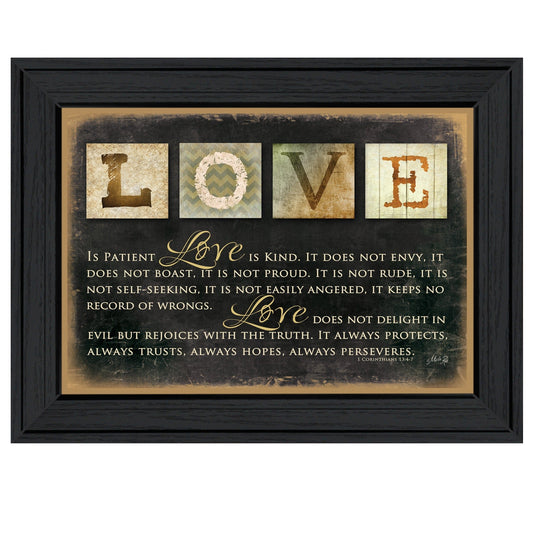 Love 4 Black Framed Print Wall Art - Homeroots
