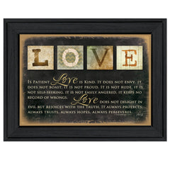 Love 4 Black Framed Print Wall Art - Homeroots