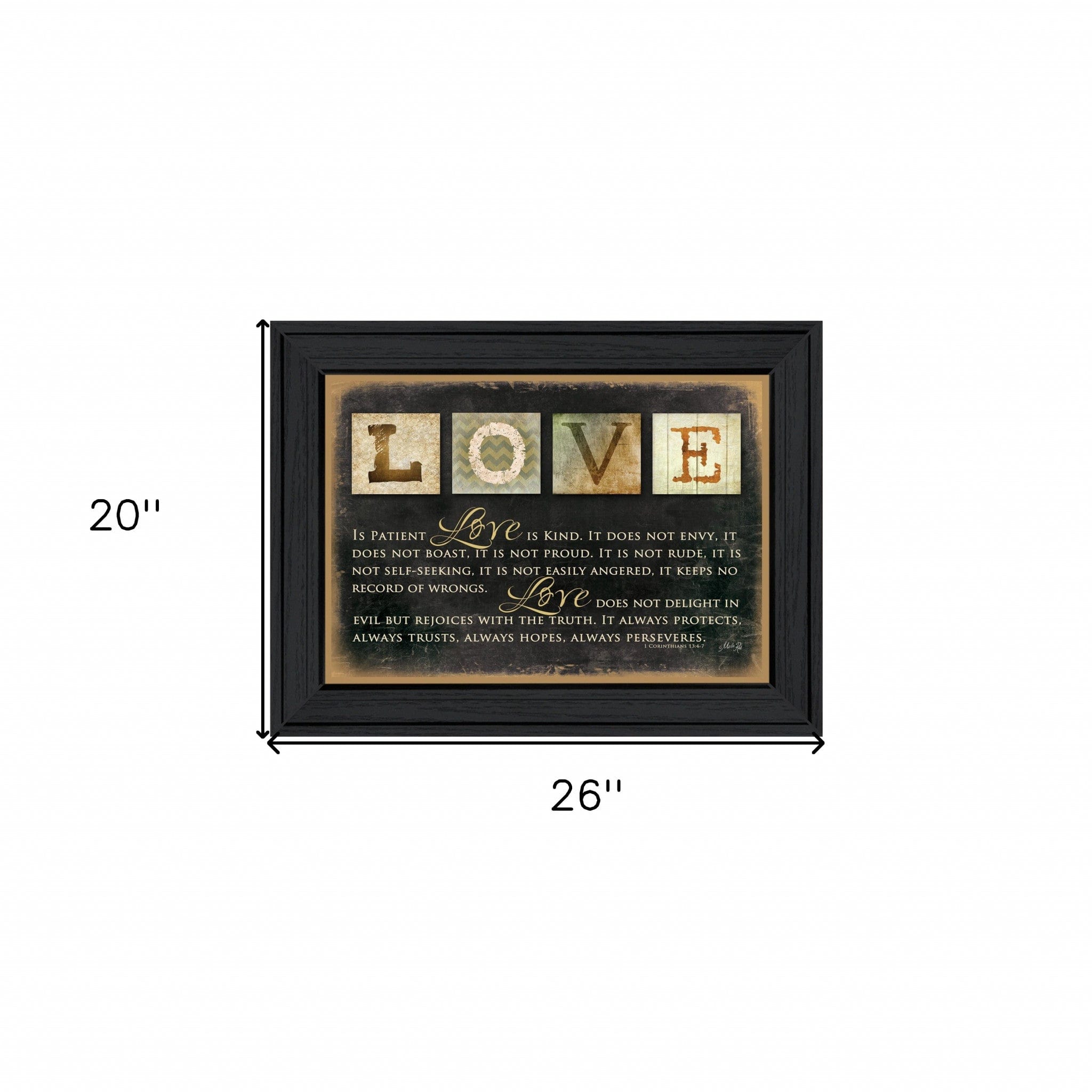 Love 4 Black Framed Print Wall Art - Homeroots