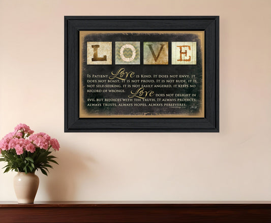 Love 4 Black Framed Print Wall Art - Homeroots
