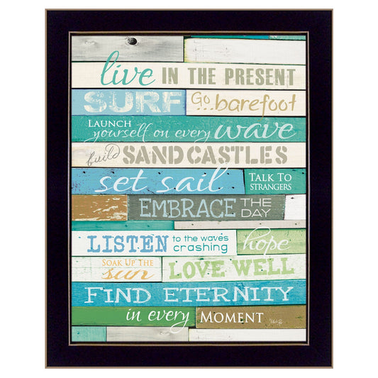 Live in the Present 6 Black Framed Print Wall Art - Homeroots