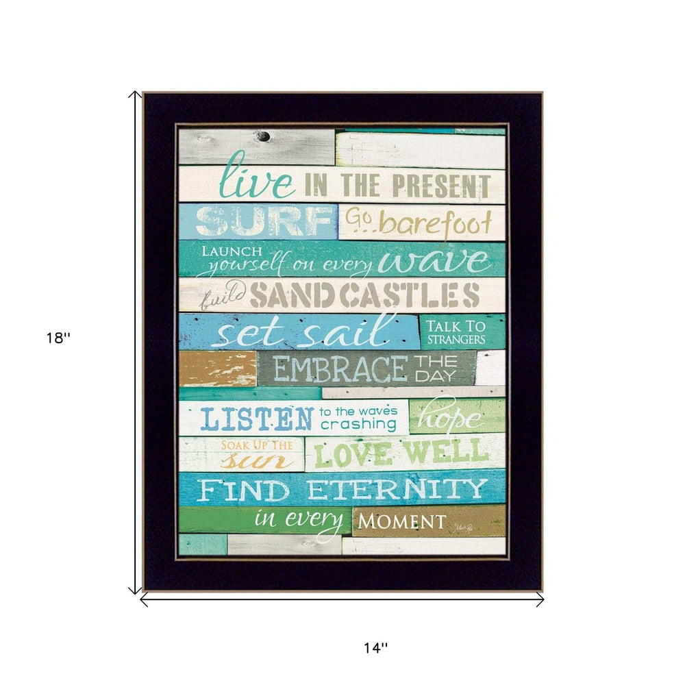 Live in the Present 6 Black Framed Print Wall Art - Homeroots - Flyclothing LLC
