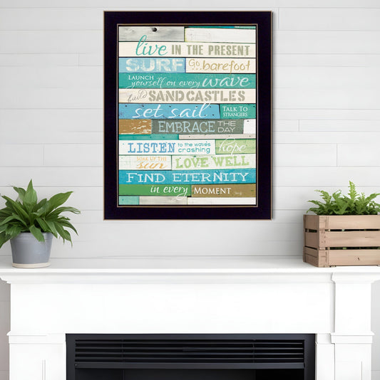 Live in the Present 6 Black Framed Print Wall Art - Homeroots