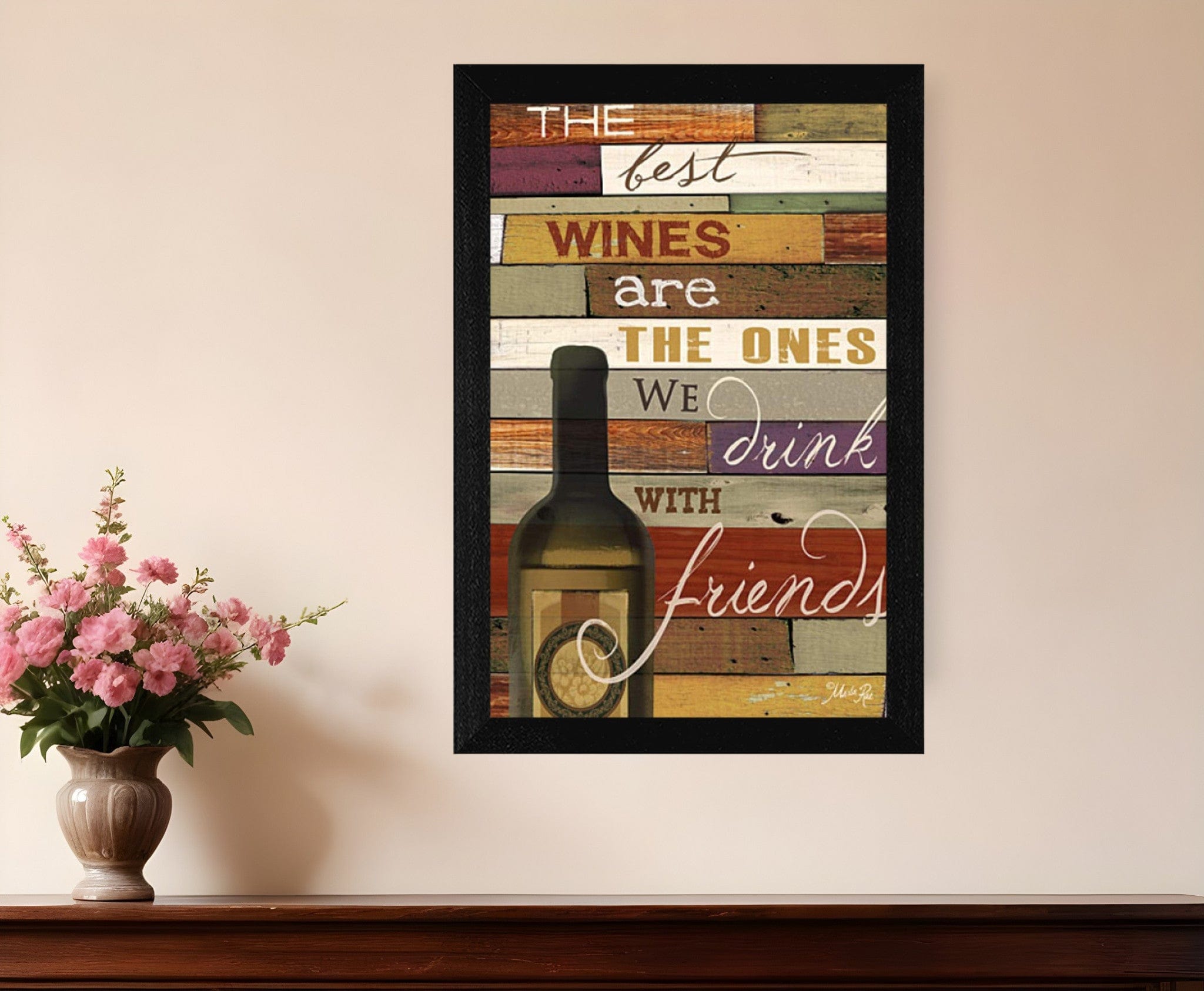 The Best Wine 1 Black Framed Print Wall Art - Homeroots
