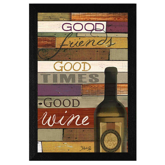 Good Wine 2 Black Framed Print Wall Art - Homeroots