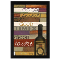 Good Wine 2 Black Framed Print Wall Art - Homeroots