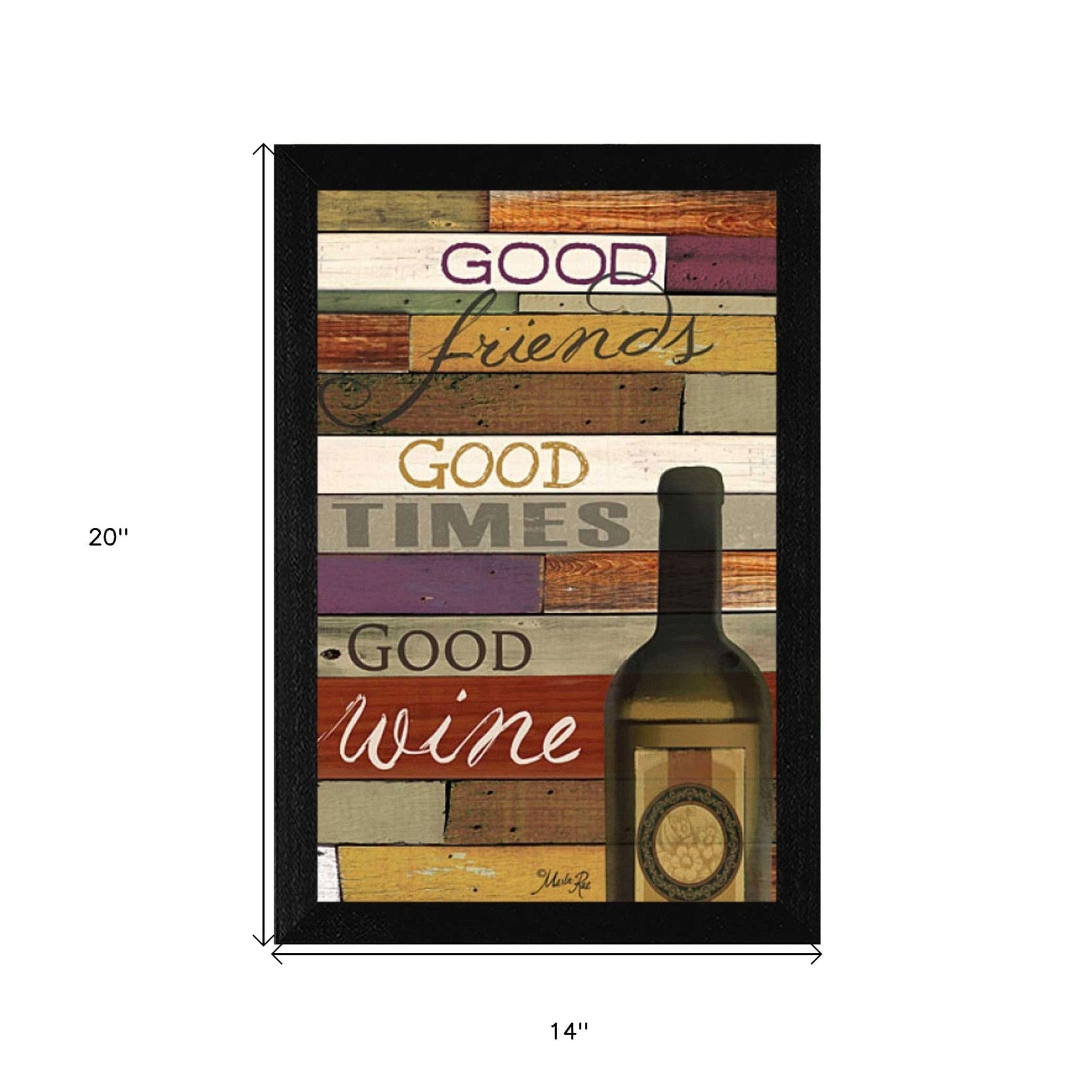 Good Wine 2 Black Framed Print Wall Art - Homeroots