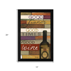 Good Wine 2 Black Framed Print Wall Art - Homeroots