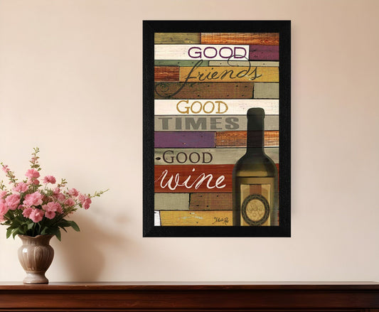 Good Wine 2 Black Framed Print Wall Art - Homeroots
