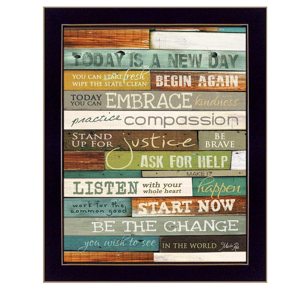 Today is a New Day 2 Black Framed Print Wall Art - Homeroots - Flyclothing LLC