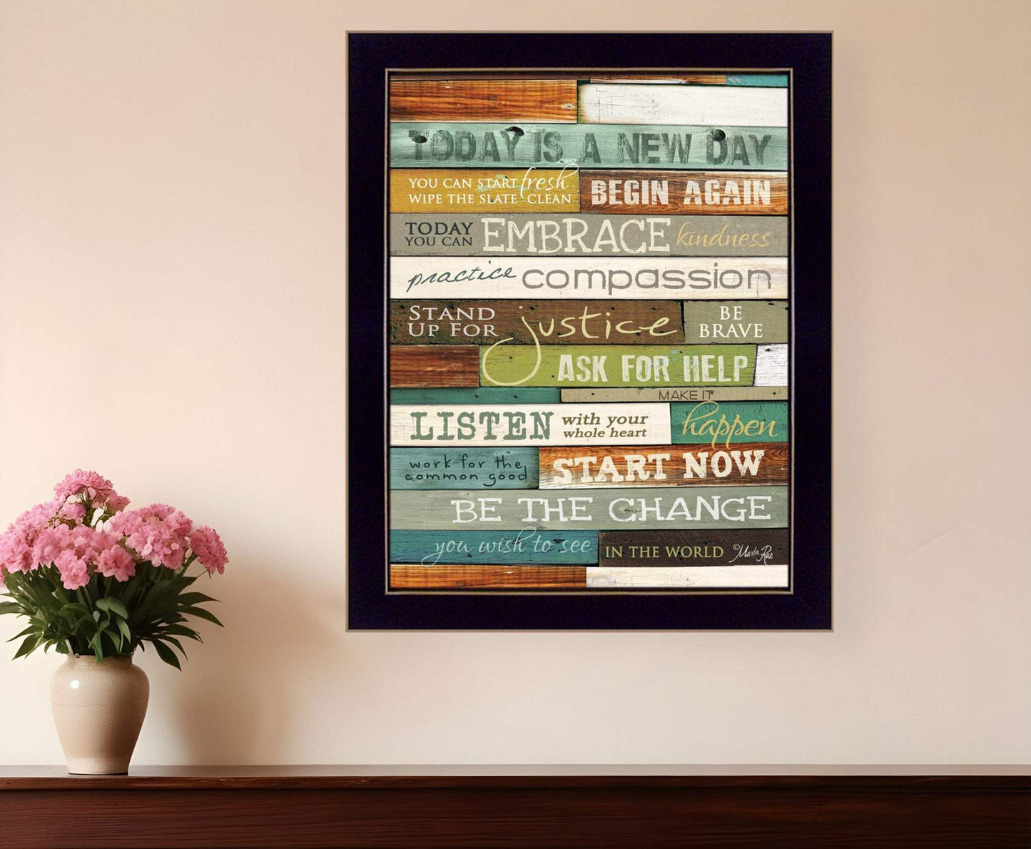 Today is a New Day 2 Black Framed Print Wall Art - Homeroots - Flyclothing LLC