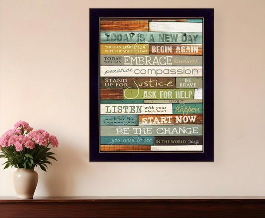 Today is a New Day 2 Black Framed Print Wall Art - Homeroots