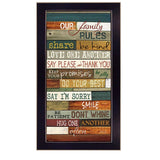 Our Family Rules Black Framed Print Wall Art - Homeroots