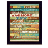 Dog Rules 8 Black Framed Print Wall Art - Homeroots - Flyclothing LLC